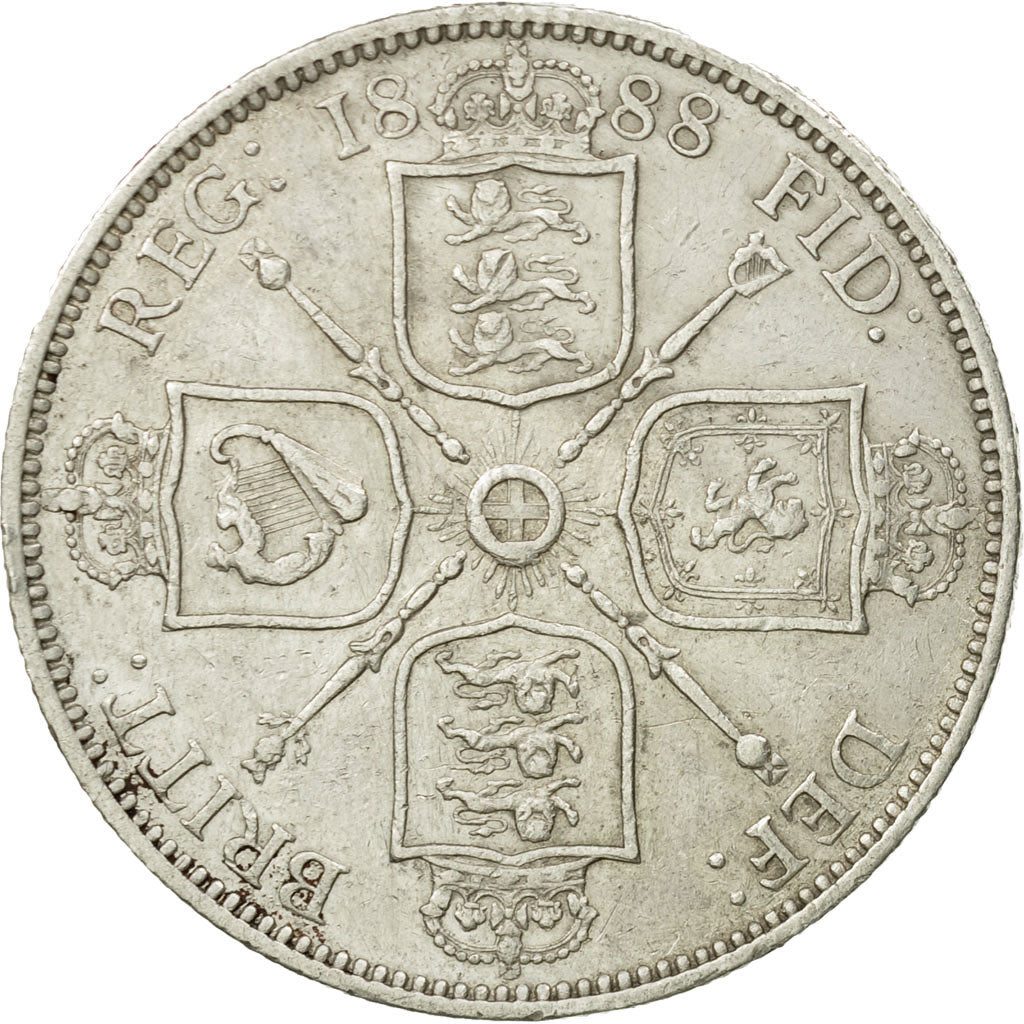 Monnaie, Grande-Bretagne, Victoria, Florin, Two Shillings, 1888, Londres, TTB