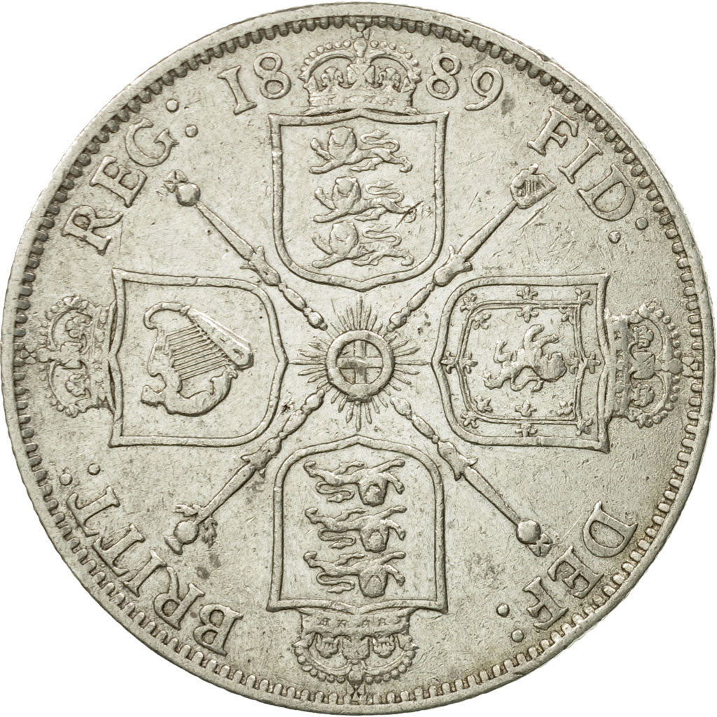 Coin, Great Britain, Victoria, Florin, Two Shillings, 1889, London, EF(40-45)