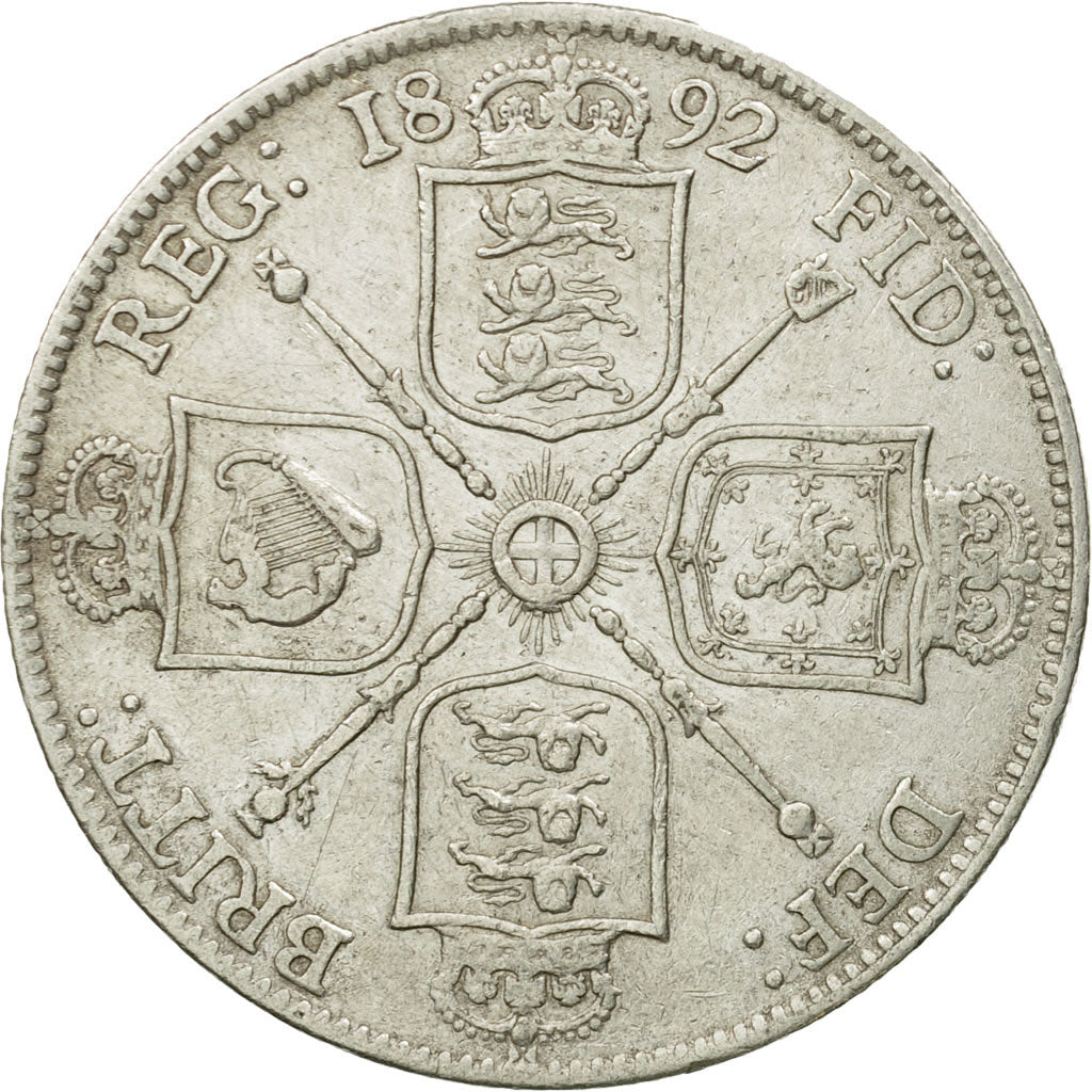 Coin, Great Britain, Victoria, Florin, Two Shillings, 1892, London, EF(40-45)