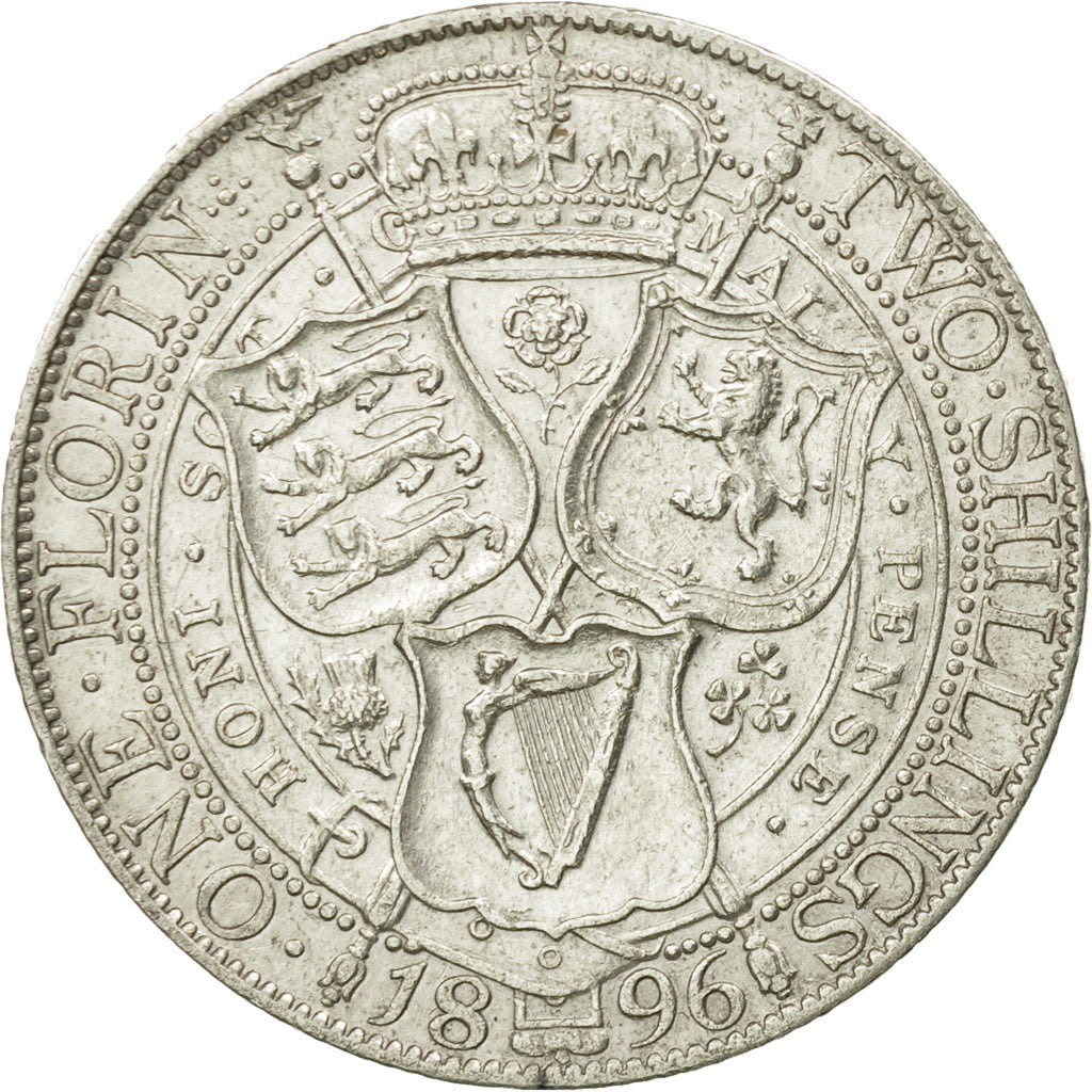 Münze, Großbritannien, Victoria, Florin, Two Shillings, 1896, London, SS