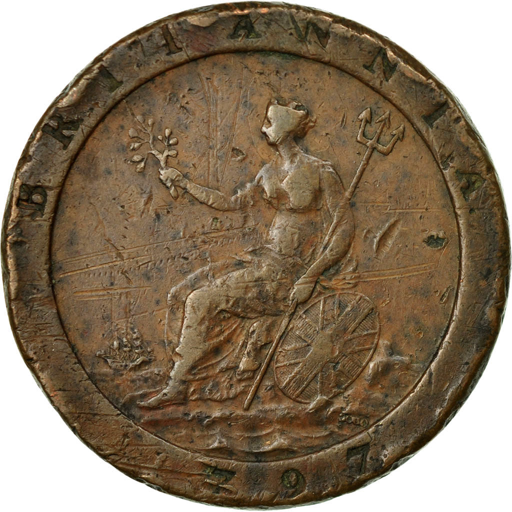 Monnaie, Grande-Bretagne, George III, Penny, 1797, B+, Cuivre, KM:618