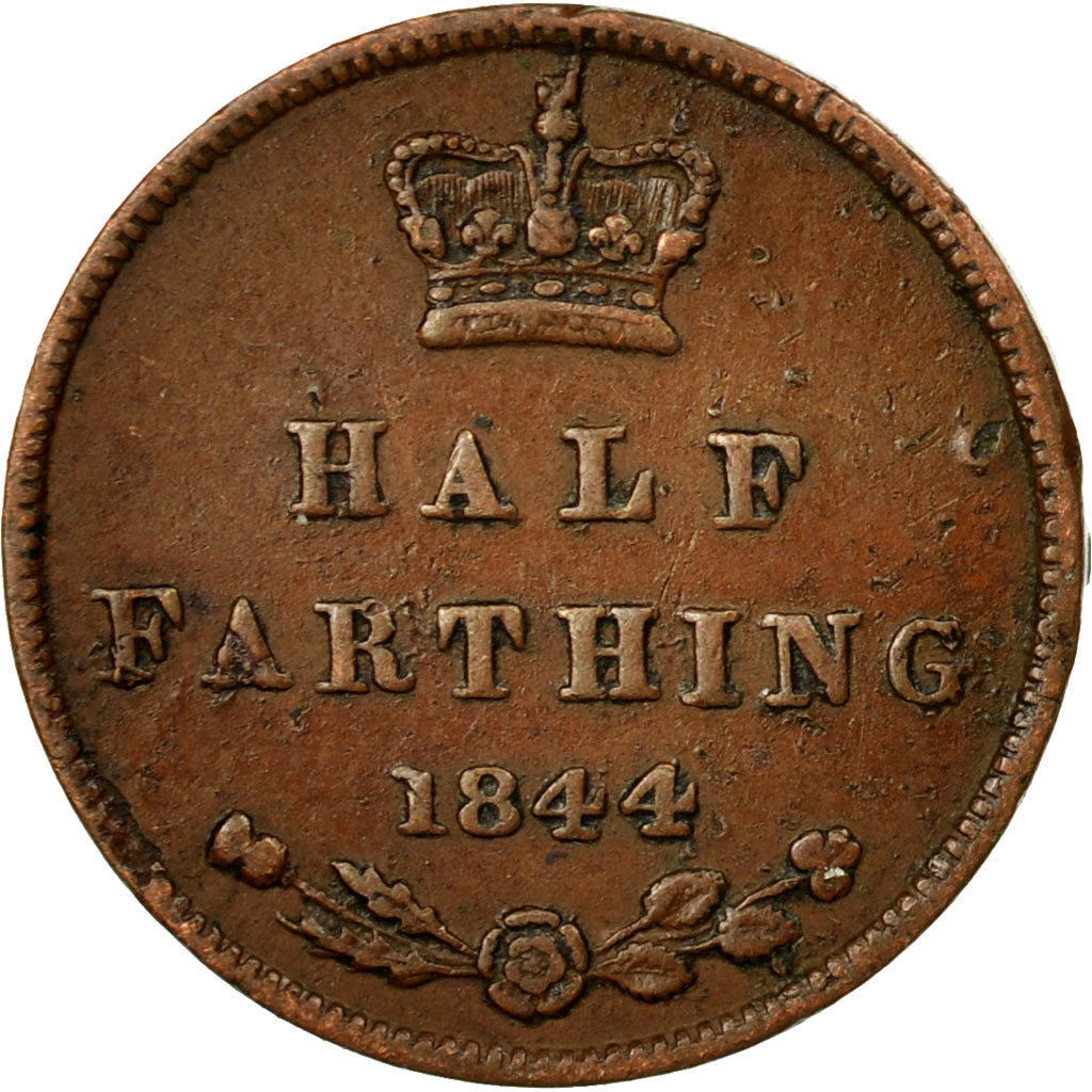 Coin, Great Britain, Victoria, 1/2 Farthing, 1844, VF(30-35), Copper, KM:738