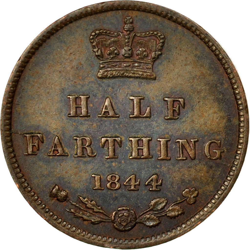 Coin, Great Britain, Victoria, 1/2 Farthing, 1844, EF(40-45), Copper, KM:738
