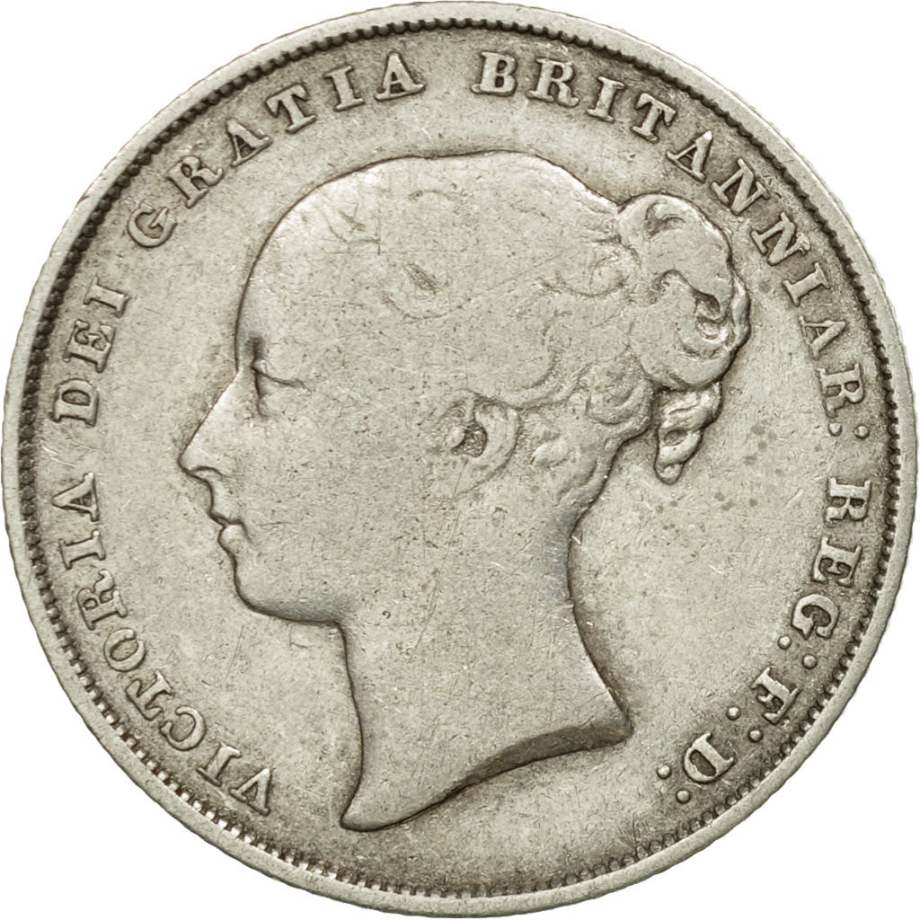 Coin, Great Britain, Victoria, Shilling, 1855, VF(30-35), Silver, KM:734.1