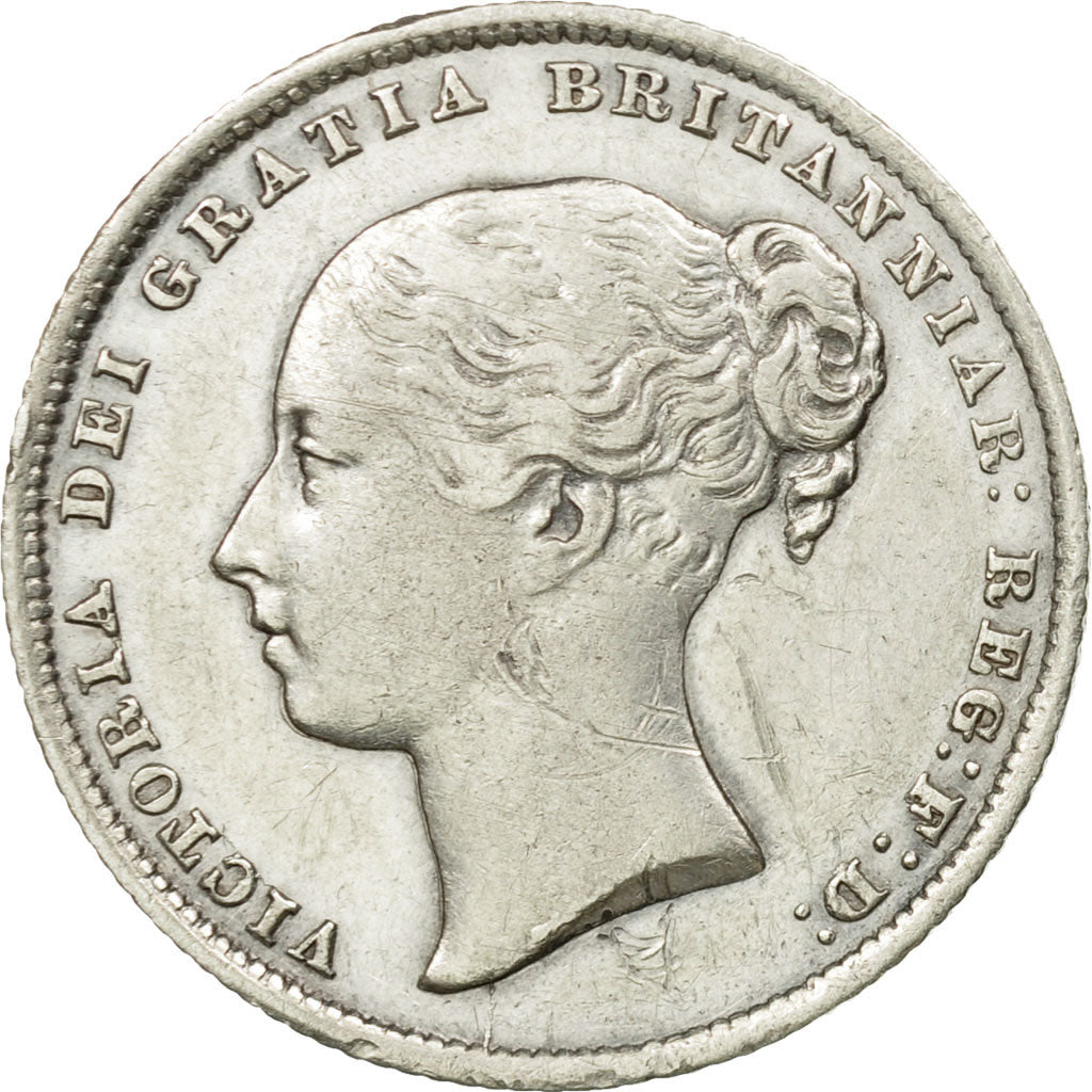 Coin, Great Britain, Victoria, Shilling, 1864, EF(40-45), Silver, KM:734.3