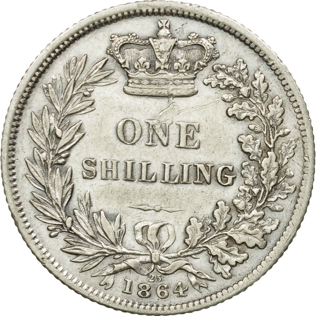 Coin, Great Britain, Victoria, Shilling, 1864, EF(40-45), Silver, KM:734.3