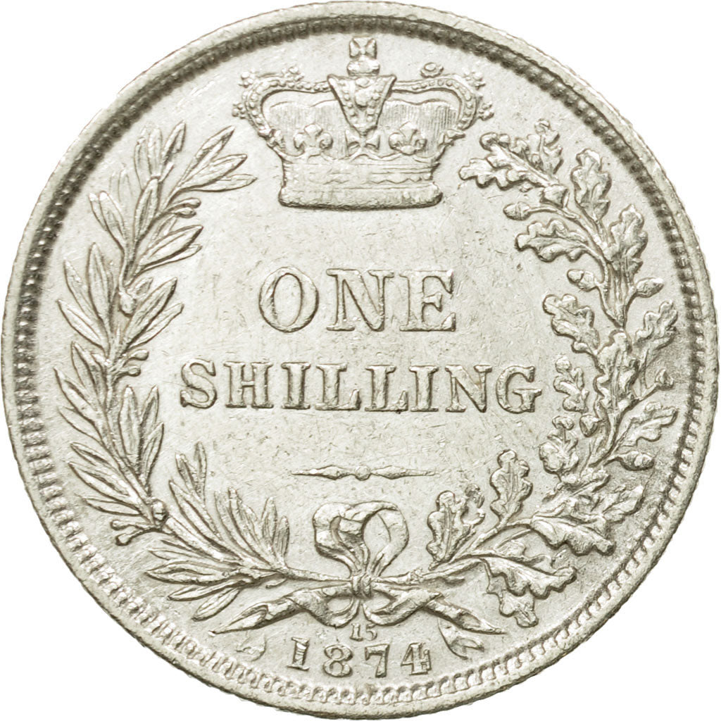 Coin, Great Britain, Victoria, Shilling, 1874, AU(50-53), Silver, KM:734.2