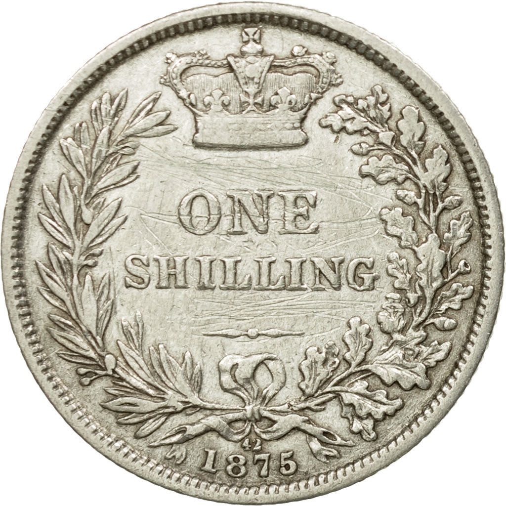 Coin, Great Britain, Victoria, Shilling, 1875, VF(30-35), Silver, KM:734.2