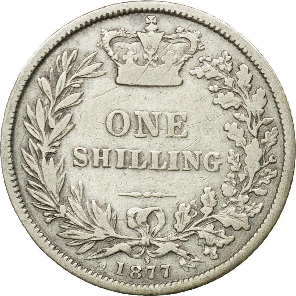 Coin, Great Britain, Victoria, Shilling, 1877, VF(30-35), Silver, KM:734.2