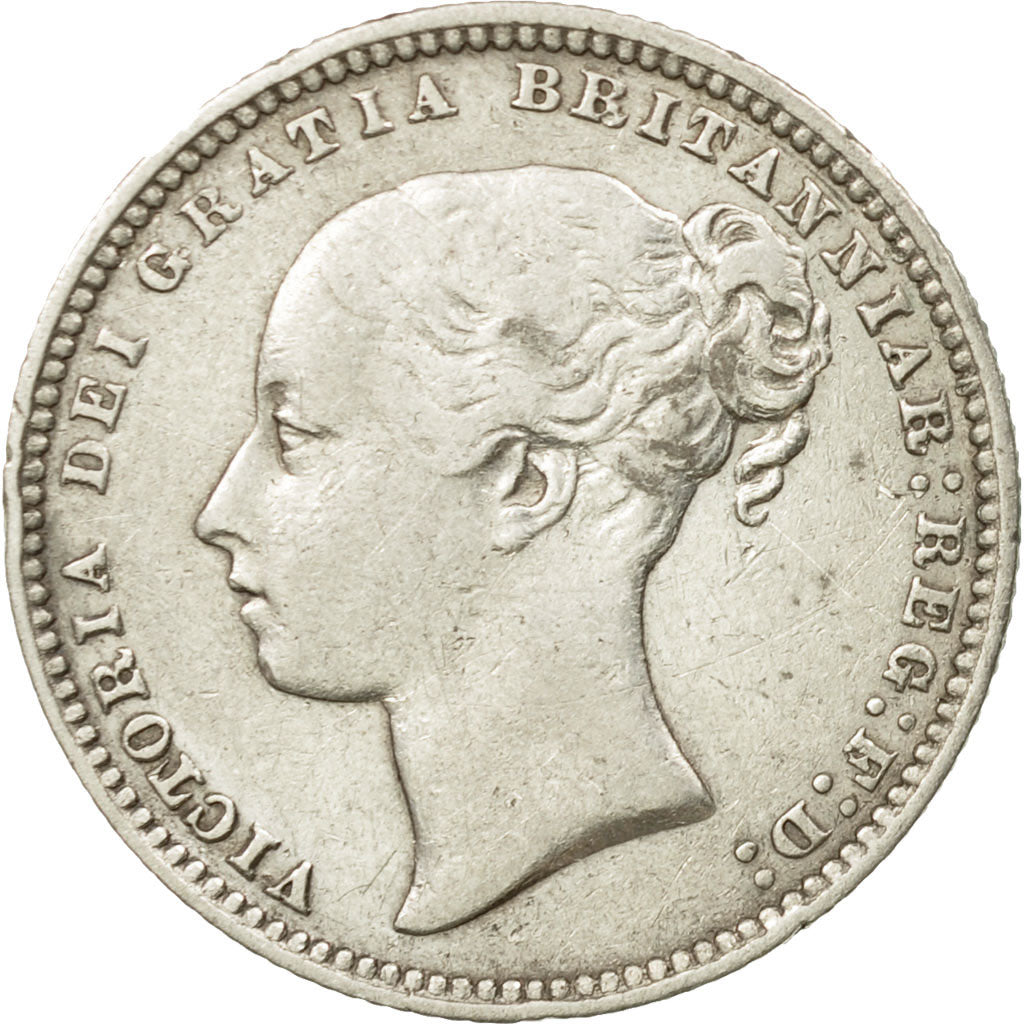 Coin, Great Britain, Victoria, Shilling, 1877, EF(40-45), Silver, KM:734.2