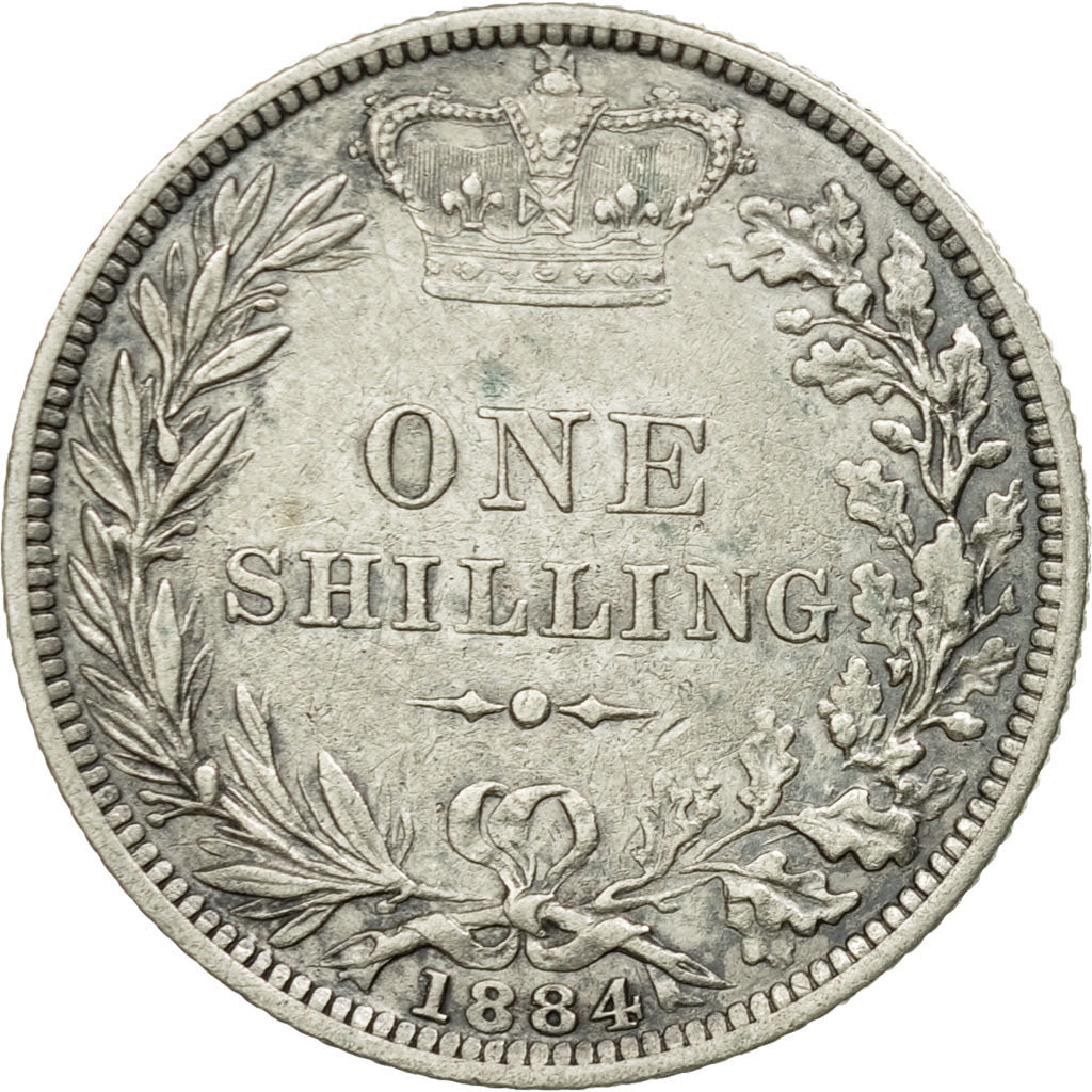 Coin, Great Britain, Victoria, Shilling, 1884, EF(40-45), Silver, KM:734.4