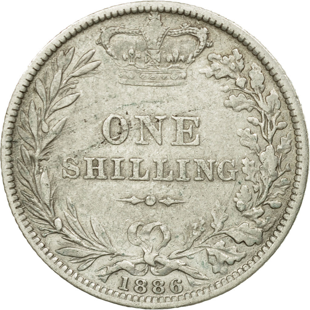 Coin, Great Britain, Victoria, Shilling, 1886, EF(40-45), Silver, KM:734.4