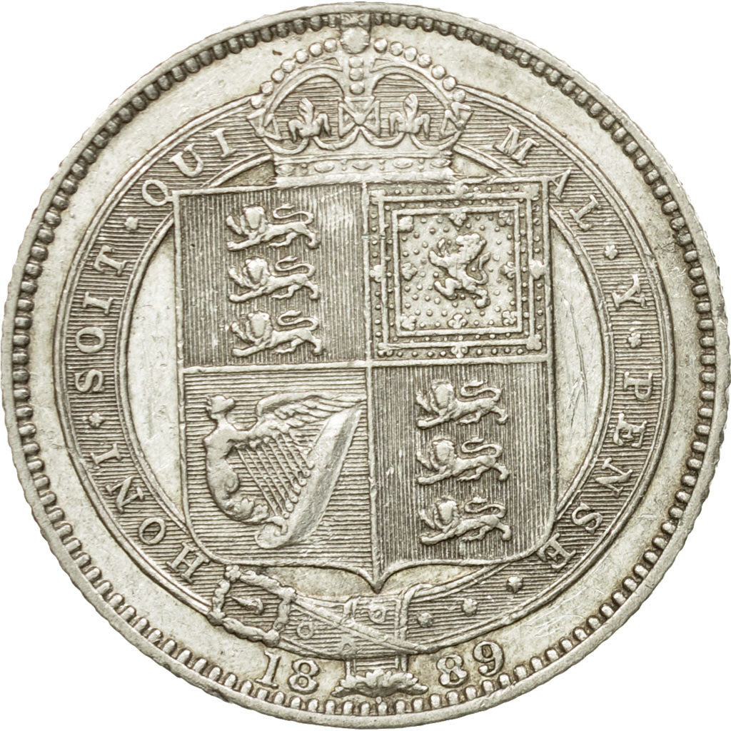 Coin, Great Britain, Victoria, Shilling, 1889, EF(40-45), Silver, KM:774
