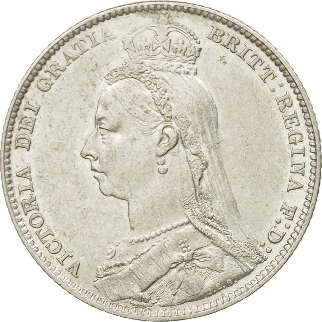 Coin, Great Britain, Victoria, Shilling, 1891, AU(55-58), Silver, KM:774