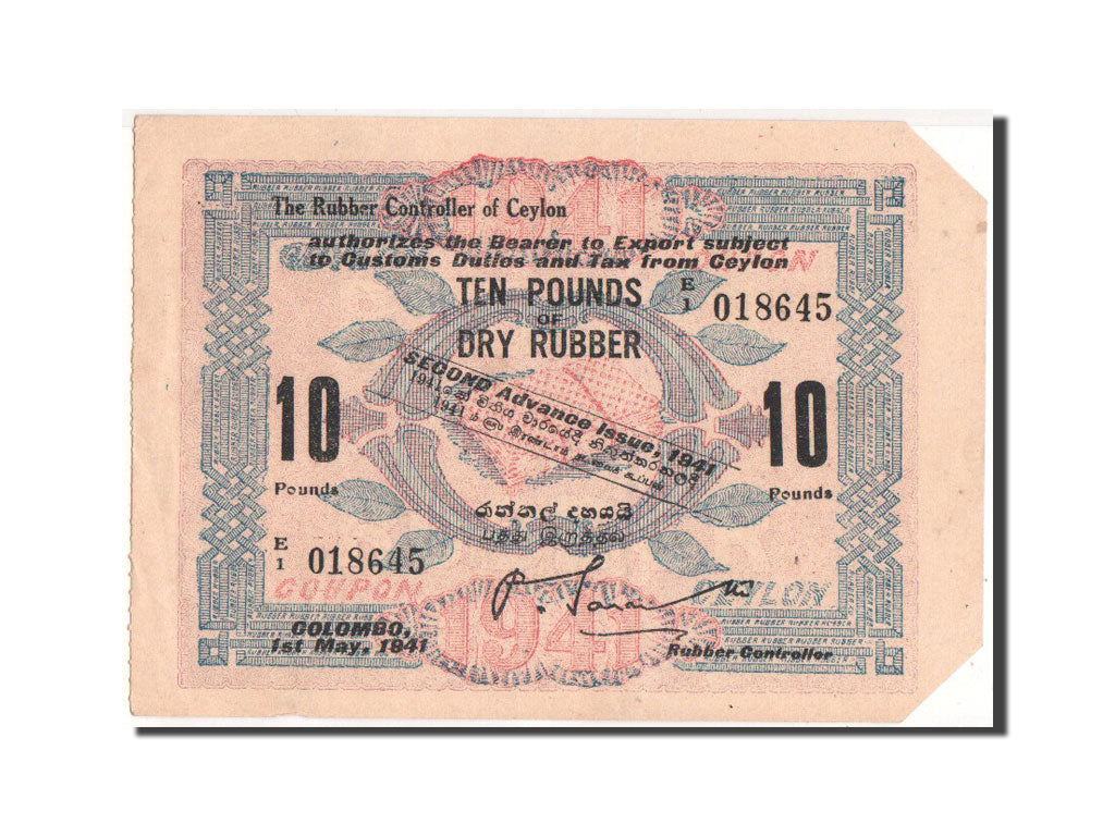 Banknote, Ceylon, 10 Pounds, 1941, 1.5.1941, AU(55-58)