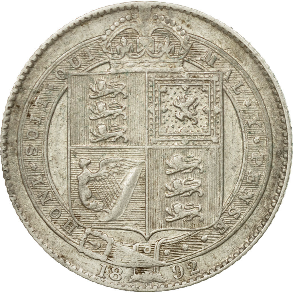 Coin, Great Britain, Victoria, Shilling, 1892, EF(40-45), Silver, KM:774