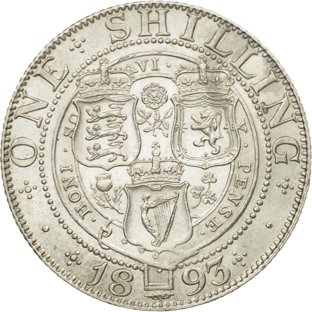 Coin, Great Britain, Victoria, Shilling, 1893, AU(55-58), Silver, KM:780