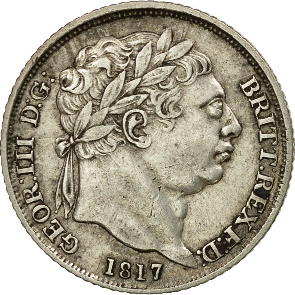 Coin, Great Britain, George III, 6 Pence, 1817, EF(40-45), Silver, KM:665