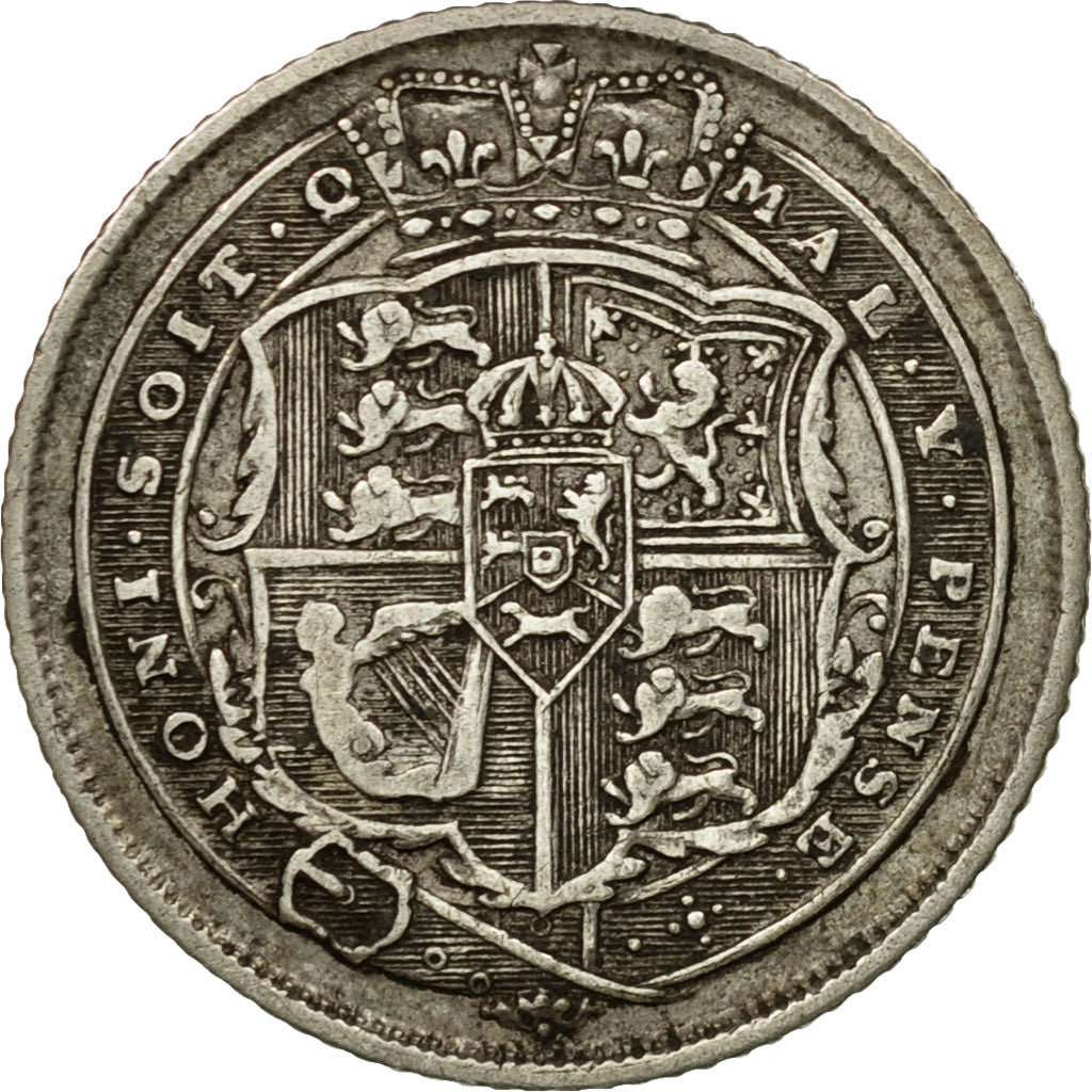 Coin, Great Britain, George III, 6 Pence, 1817, EF(40-45), Silver, KM:665