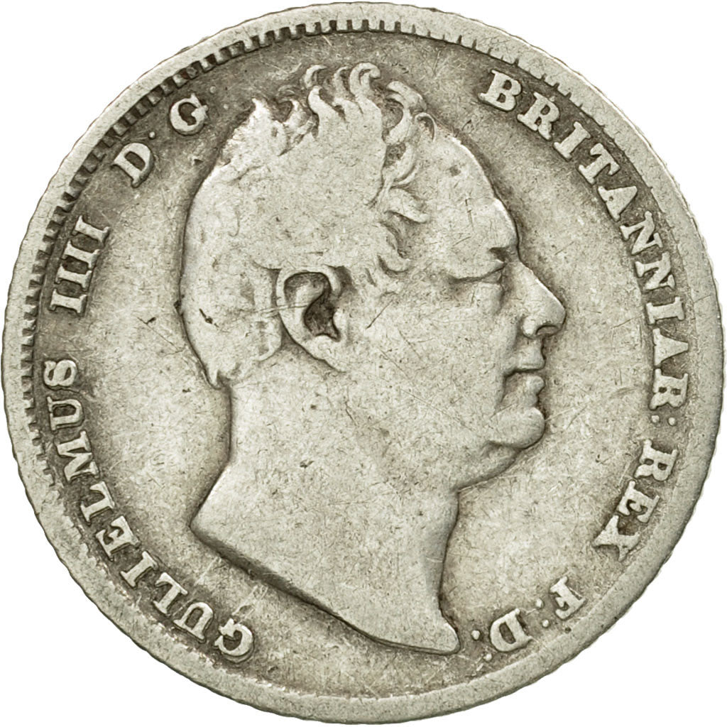 Coin, Great Britain, William IV, 6 Pence, 1831, F(12-15), Silver, KM:712