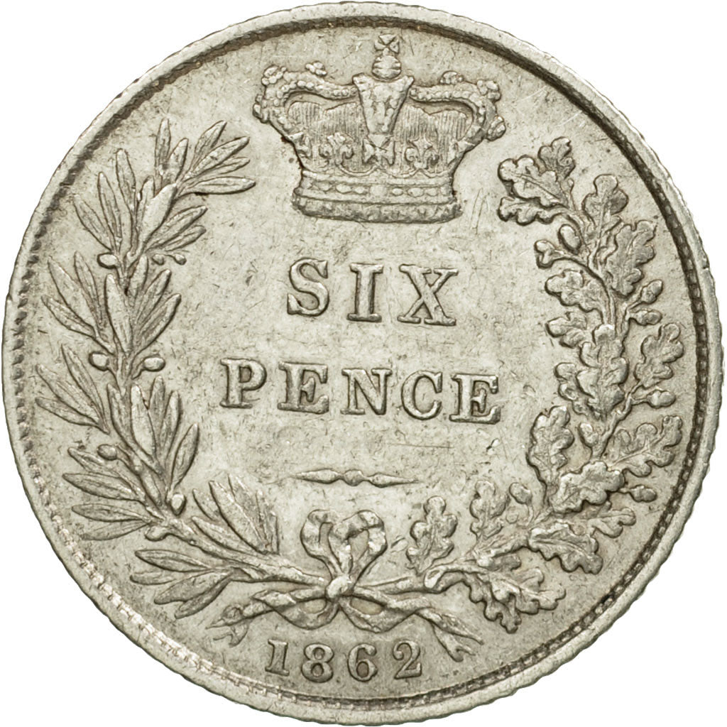 Coin, Great Britain, Victoria, 6 Pence, 1862, EF(40-45), Silver, KM:733.1