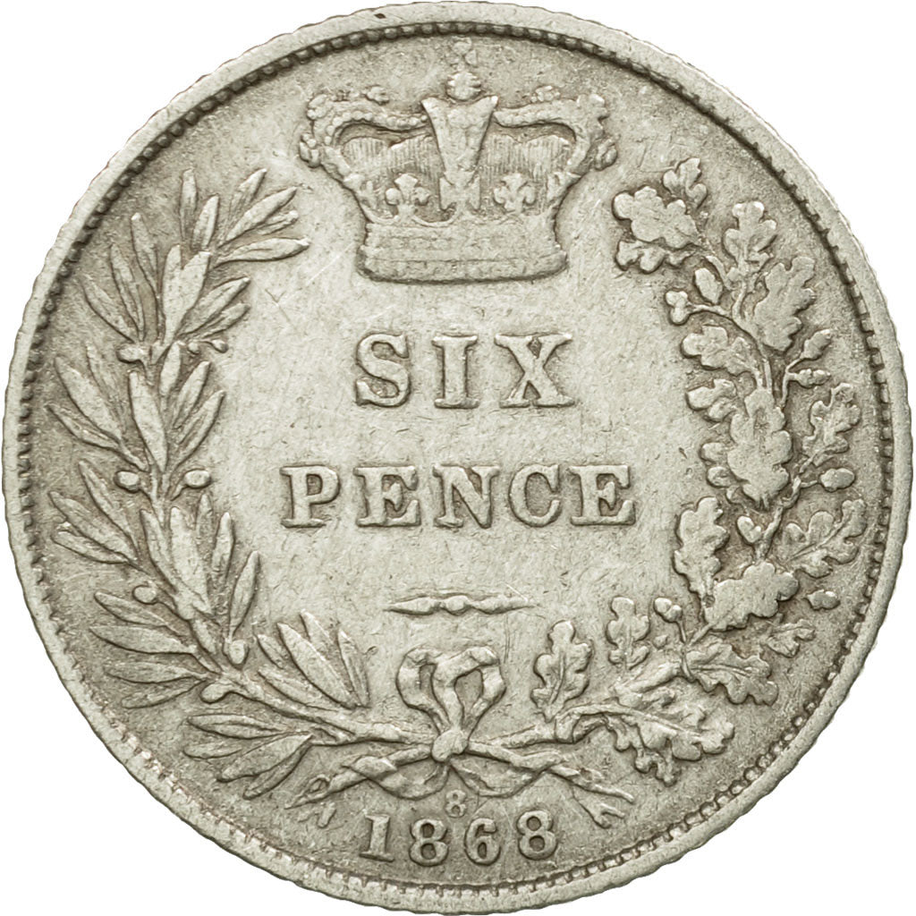 Coin, Great Britain, Victoria, 6 Pence, 1868, VF(30-35), Silver, KM:751.1