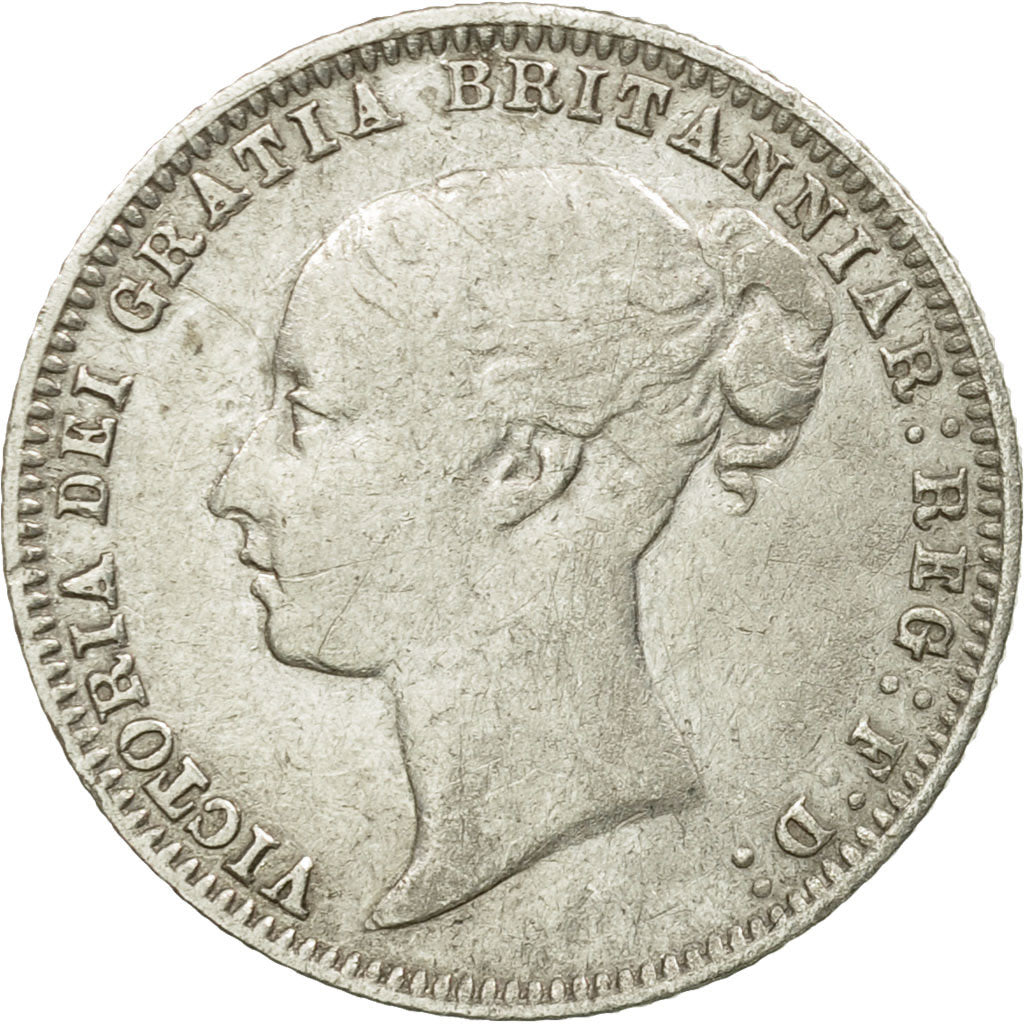 Coin, Great Britain, Victoria, 6 Pence, 1875, VF(30-35), Silver, KM:751.1