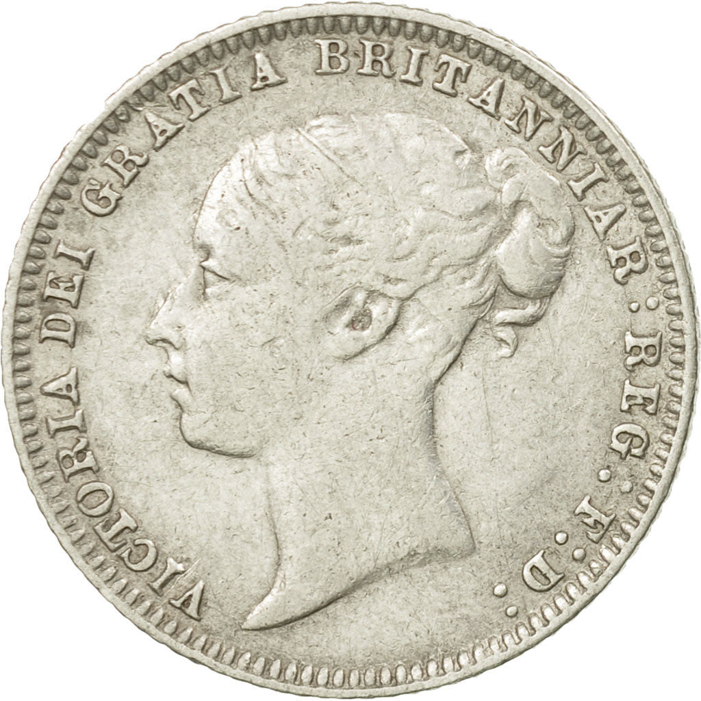Coin, Great Britain, Victoria, 6 Pence, 1876, EF(40-45), Silver, KM:751.1