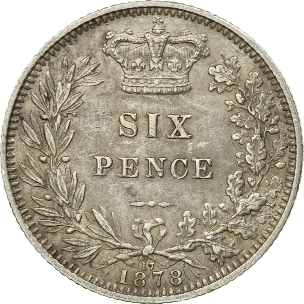 Coin, Great Britain, Victoria, 6 Pence, 1878, EF(40-45), Silver, KM:751.1