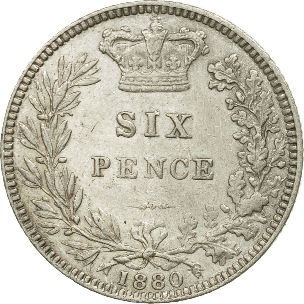 Coin, Great Britain, Victoria, 6 Pence, 1880, EF(40-45), Silver, KM:757