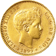 Moneda, España, Alfonso XIII, 20 Pesetas, 1899, EBC, Oro, KM:709