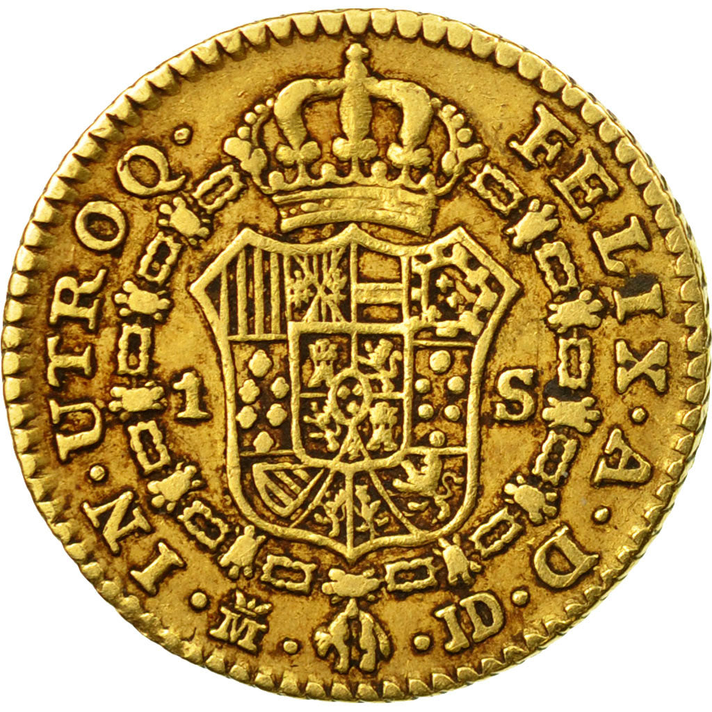 Coin, Spain, Charles III, Escudo, 1782, Madrid, VF(30-35), Gold, KM:416.1