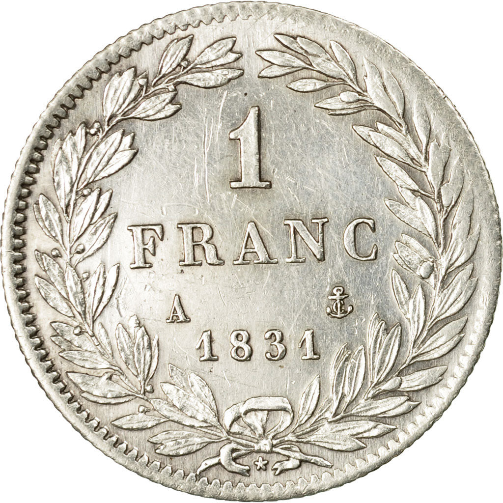 Coin, France, Louis-Philippe, Franc, 1831, Paris, AU(55-58), Silver, KM:742.1