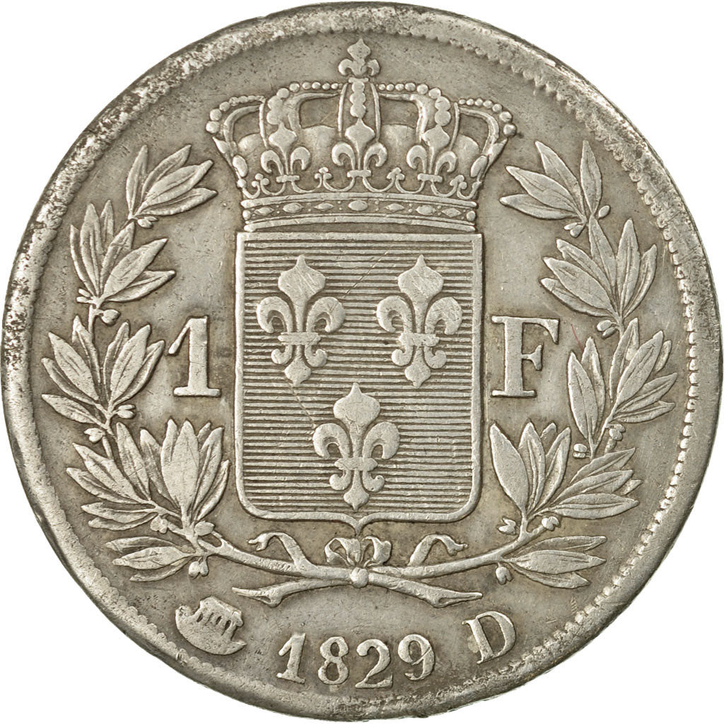 Coin, France, Charles X, Franc, 1829, Lyons, EF(40-45), Silver, KM:724.4