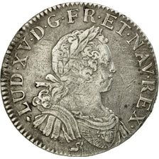 Moneta, Francia, Louis XV, 1/2 Écu aux 8 L, 1/2 ECU, 44 Sols, 1725, Rouen, MB+