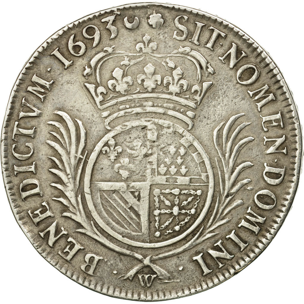 Coin, France, Louis XIV, Écu de Flandre aux palmes, Ecu, 1693, Lille