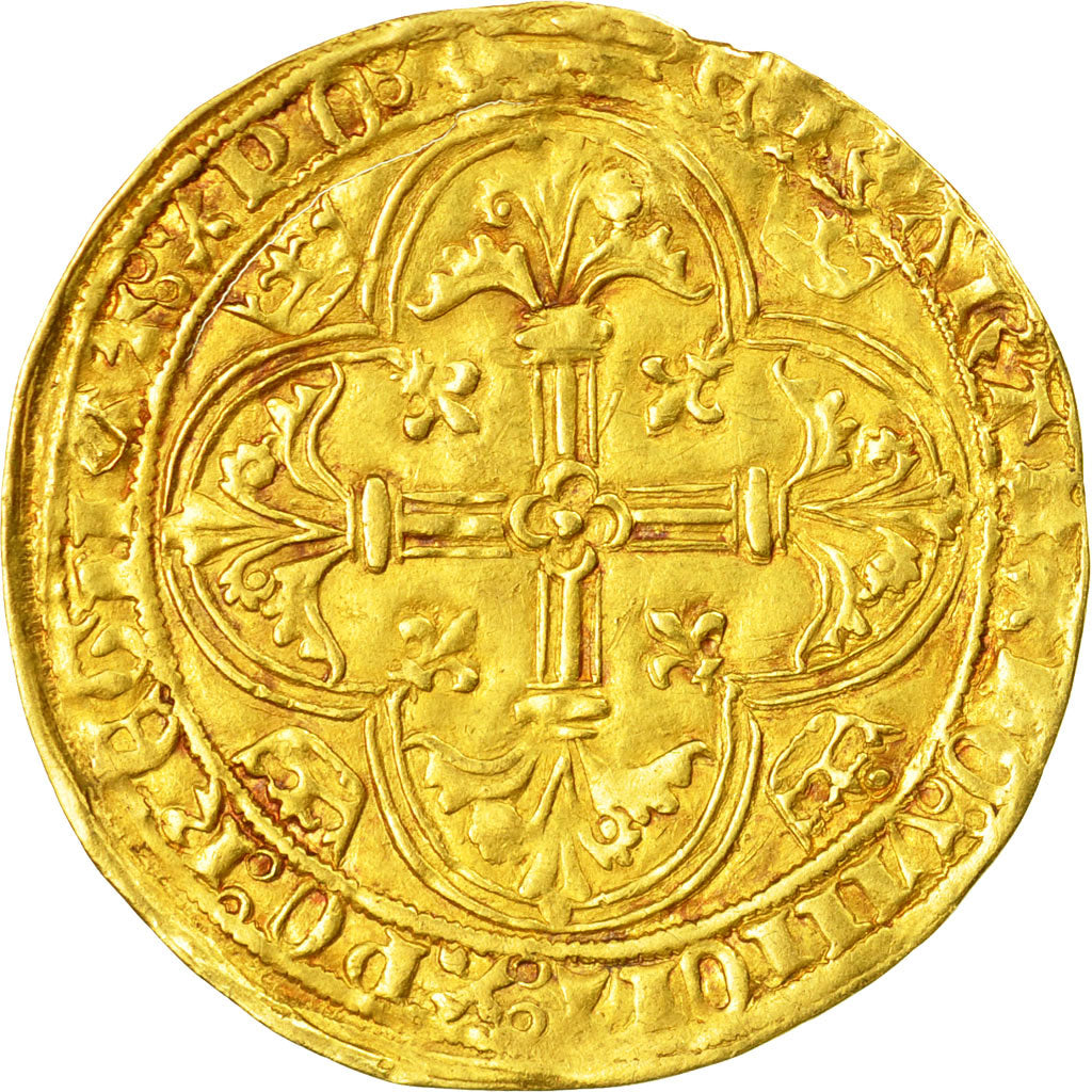 Monnaie, France, Charles VII, Royal d'or, Montpellier, TTB, Or, Duplessy:455