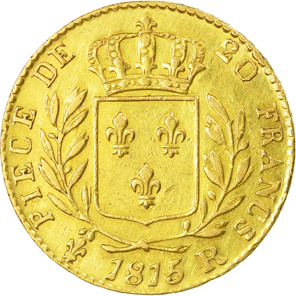 Coin, France, Louis XVIII, 20 Francs, 1815, London, EF(40-45), Gold, KM:1