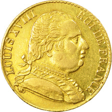Coin, France, Louis XVIII, 20 Francs, 1815, London, EF(40-45), Gold, KM:1