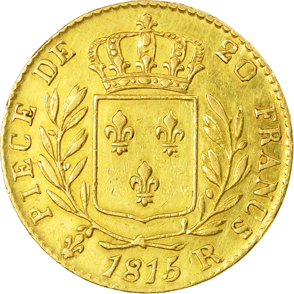 Coin, France, Louis XVIII, 20 Francs, 1815, London, EF(40-45), Gold, KM:1