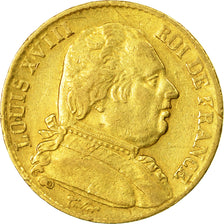 Coin, France, Louis XVIII, 20 Francs, 1814, Bordeaux, VF(30-35)