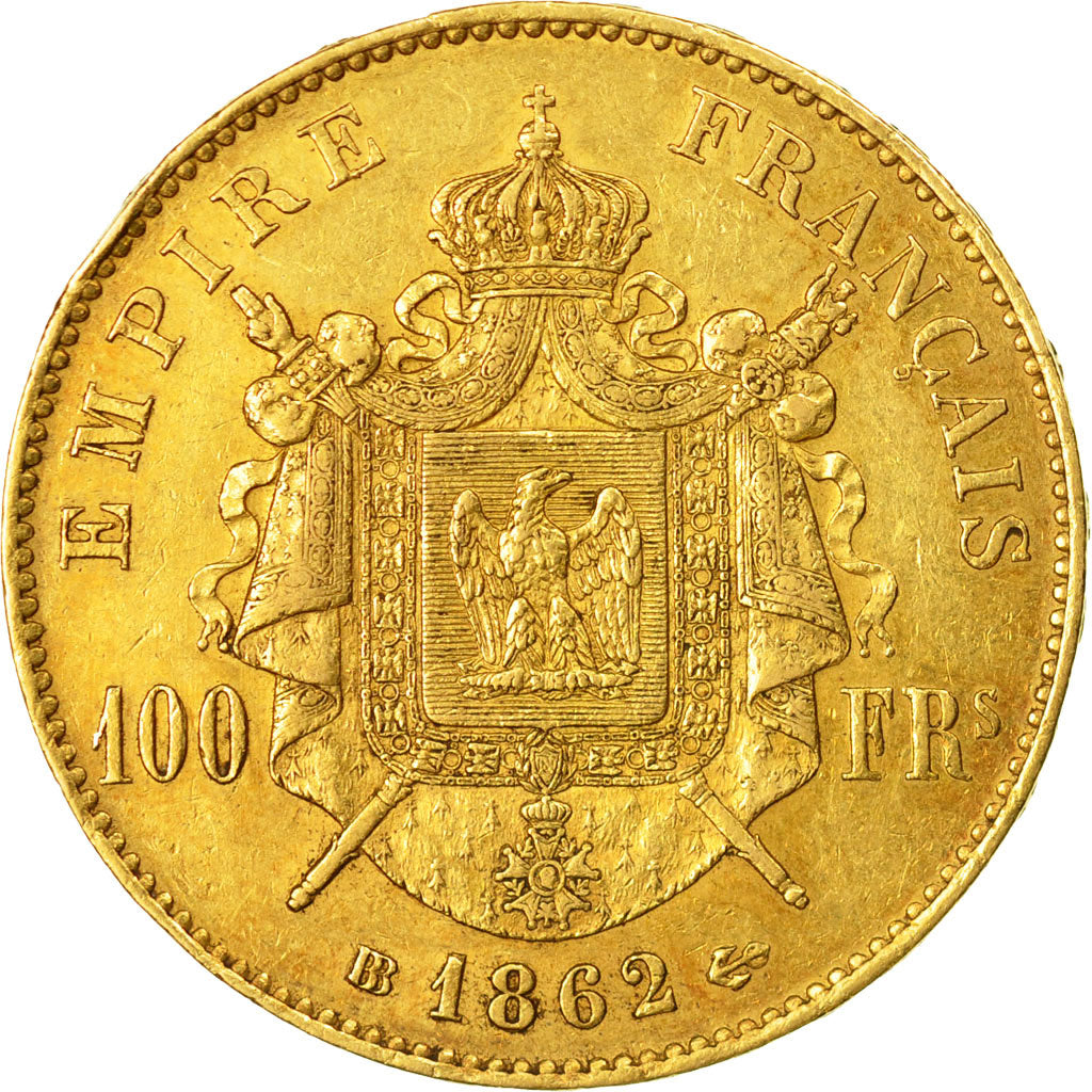 Coin, France, Napoleon III, 100 Francs, 1862, Strasbourg, Gold