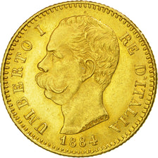 Moneta, Italia, Umberto I, 20 Lire, 1884, Rome, SPL-, Oro, KM:21