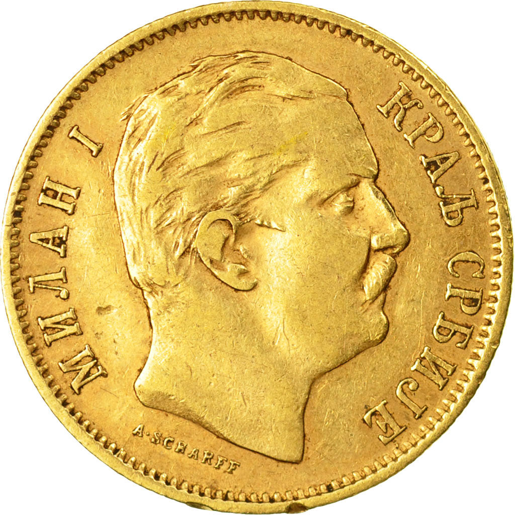 Monnaie, Serbie, Milan I, 10 Dinara, 1882, Vienna, TTB, Or, KM:16