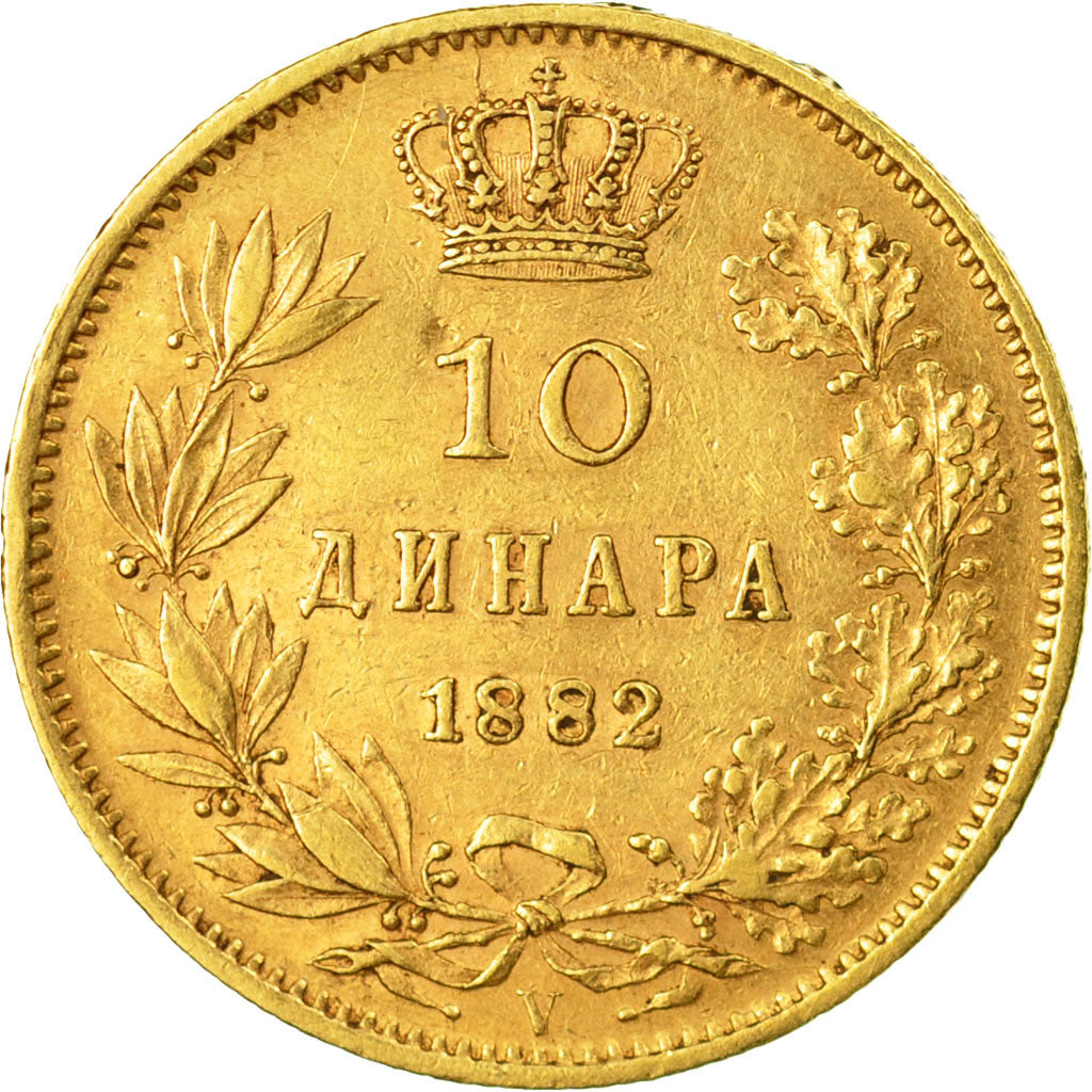 Monnaie, Serbie, Milan I, 10 Dinara, 1882, Vienna, TTB, Or, KM:16