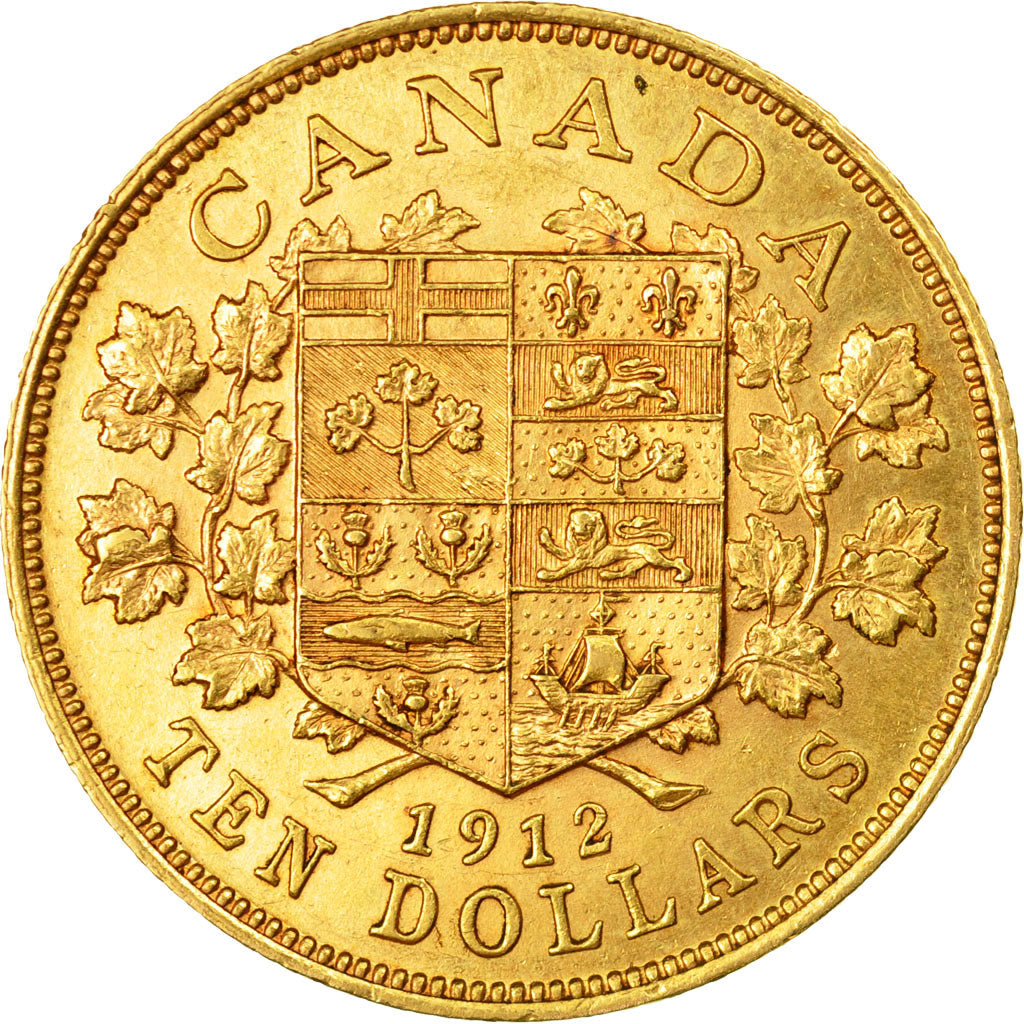 Coin, Canada, George V, 10 Dollars, 1912, Royal Canadian Mint, Ottawa
