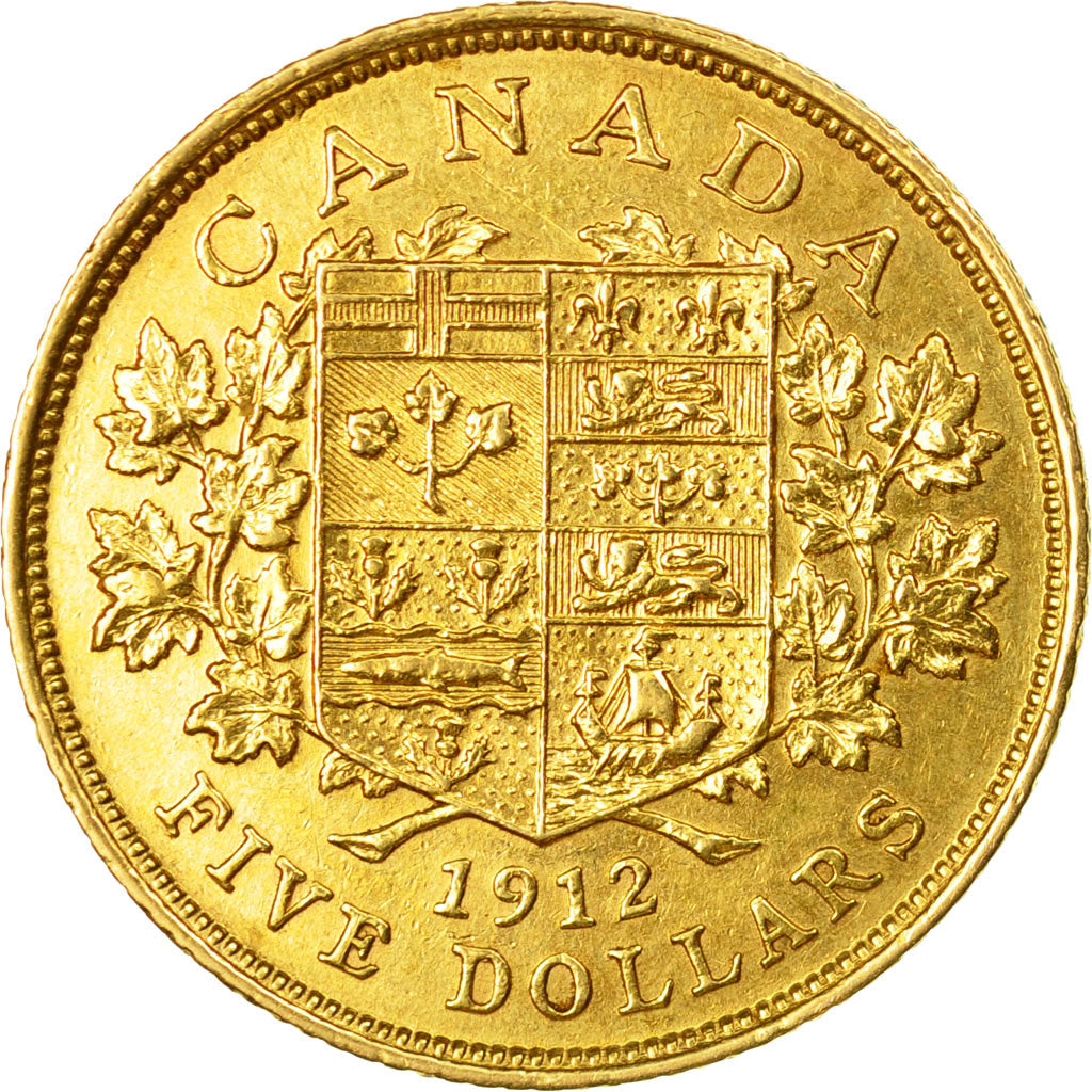 Monnaie, Canada, George V, 5 Dollars, 1912, Royal Canadian Mint, Ottawa, TTB
