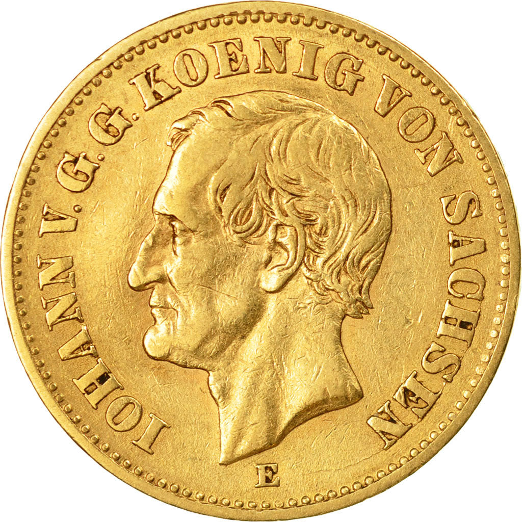 Coin, German States, SAXONY-ALBERTINE, Johann, 20 Mark, 1873, Muldenhütten