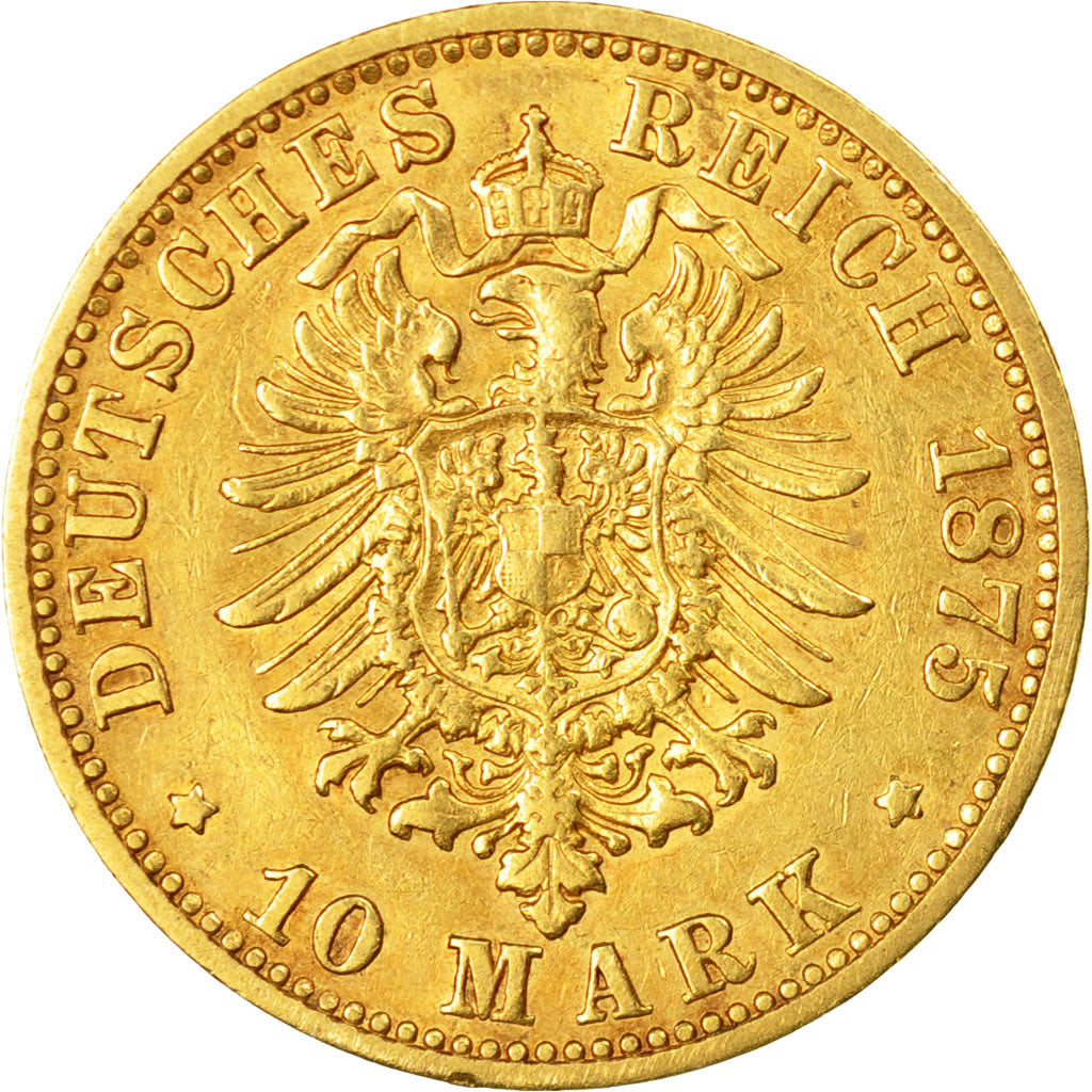 Monnaie, Etats allemands, HAMBURG, 10 Mark, 1875, Hambourg, TTB, Or, KM:600