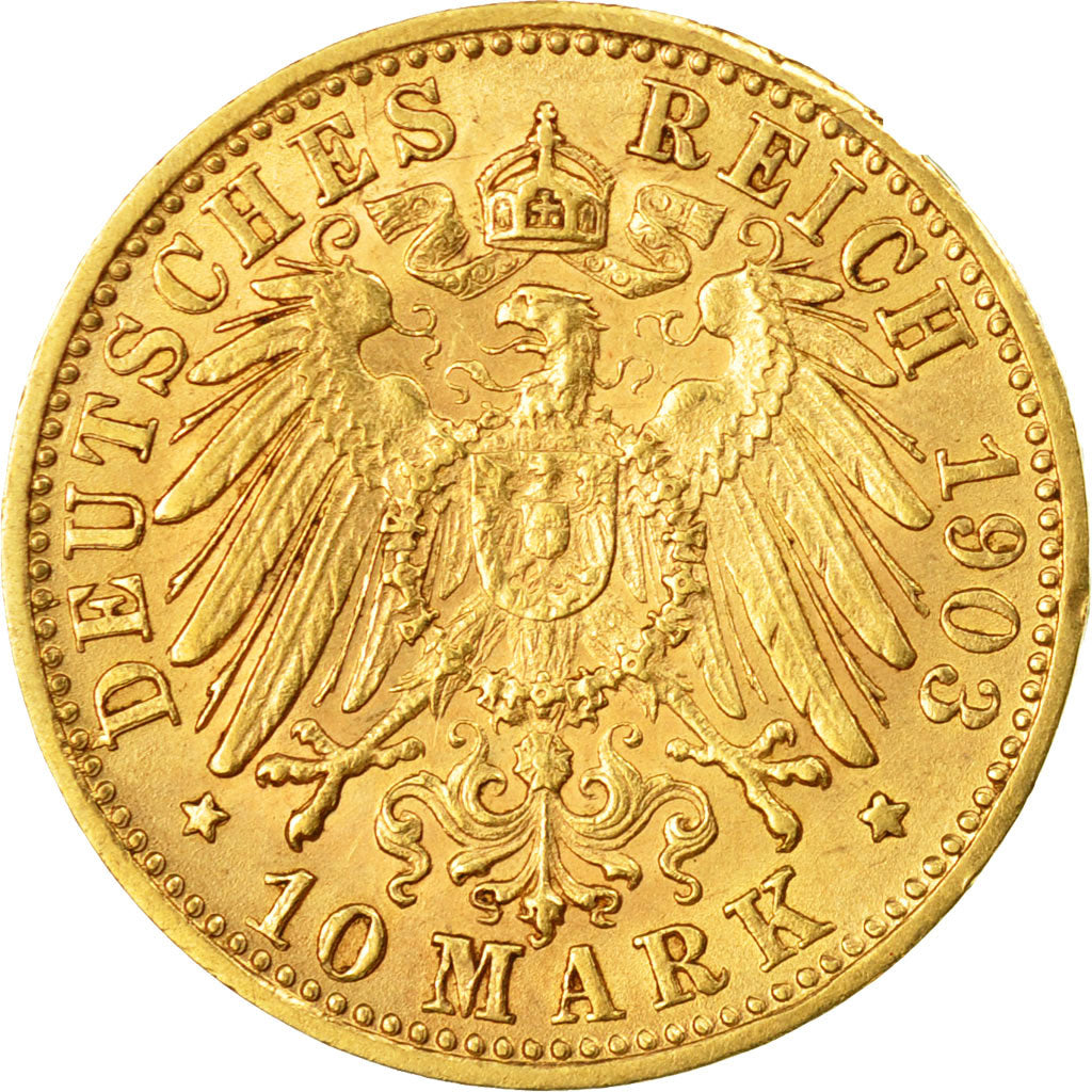 Coin, German States, WURTTEMBERG, Wilhelm II, 10 Mark, 1903, Freudenstadt
